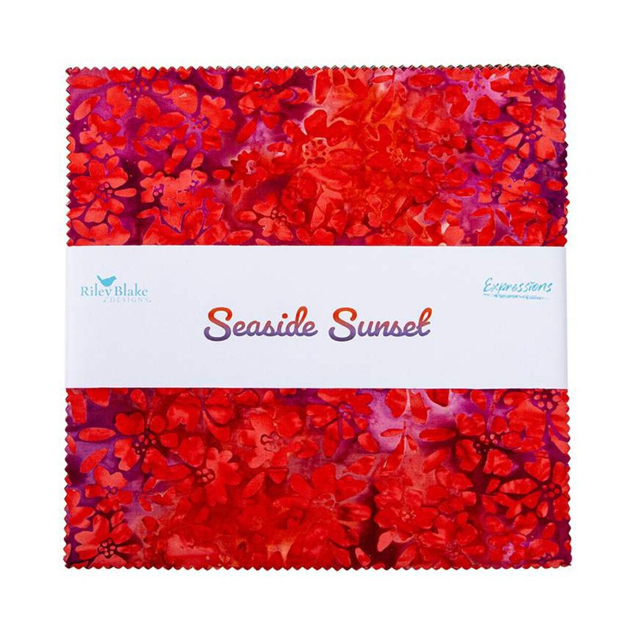 Expressions Batiks 10" Square Pack (Layer Cake / 10" Stacker) in Seaside Sunset by Riley Blake Designs for Riley Blake (10-23355-42)